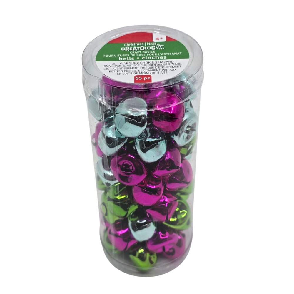 Creatology 18mm Assorted Metal Green, Blue & Pink Jingle Bells new